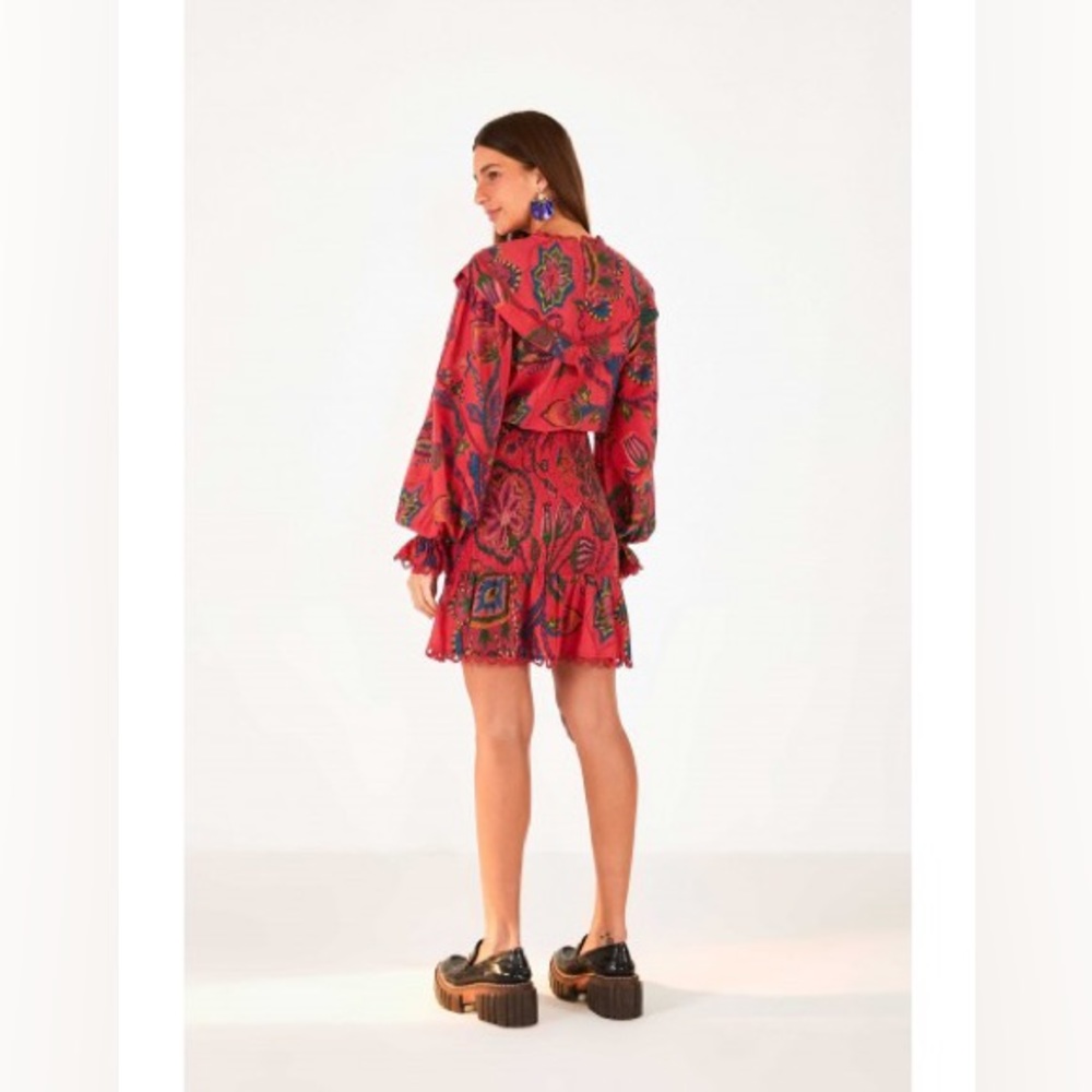 FARM Rio Red Paisley Mini Dress - Picture 4 of 12